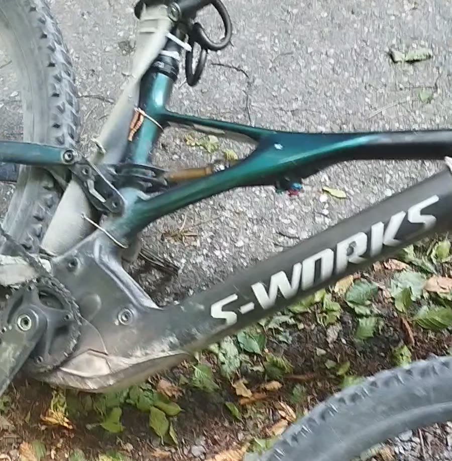 Das gestohlene S-Works Turbo Levo von der Seite